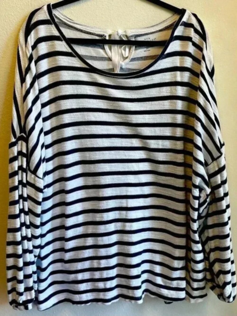 Navy and White Striped Sweatshirt/Sweater‎